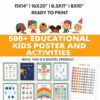 500+ Kids Educational Digital Posters –  Worksheets & Prints, Montessori Classroom Decor, Nursery Wall Art, Boho Kids Room Printable, Canva Templat